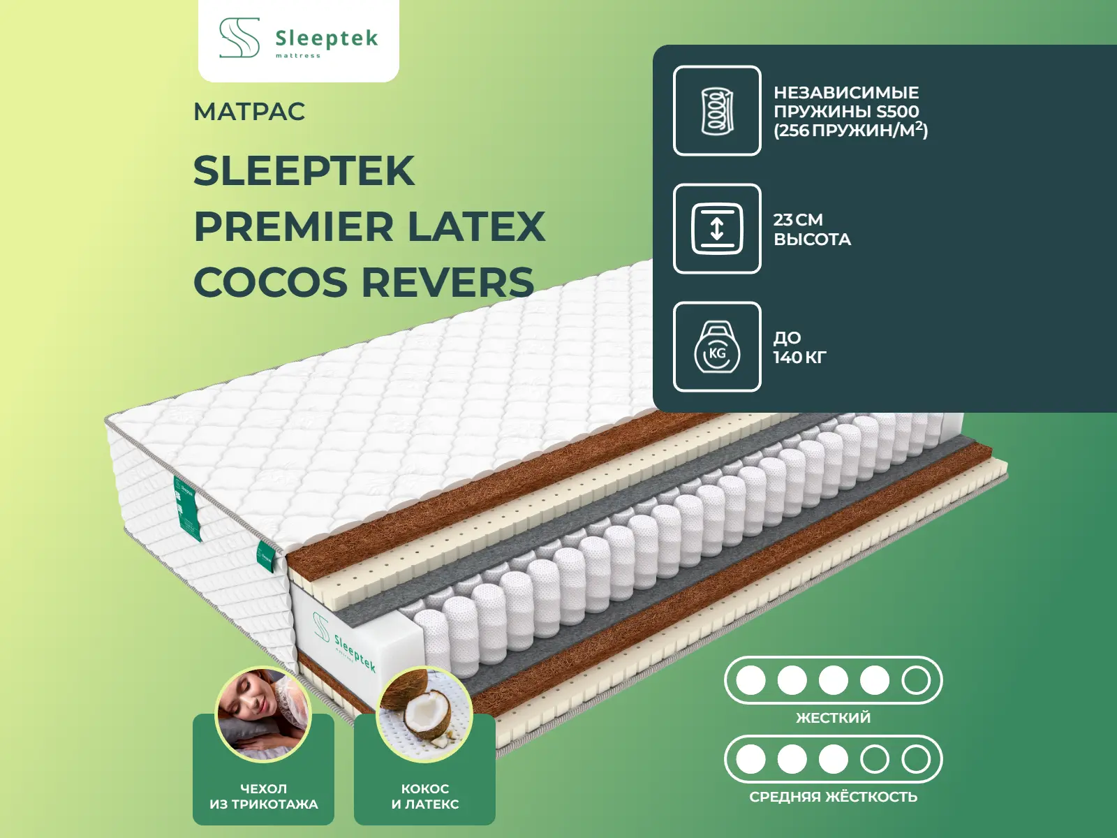 Sleeptek Premier Latex Cocos Revers