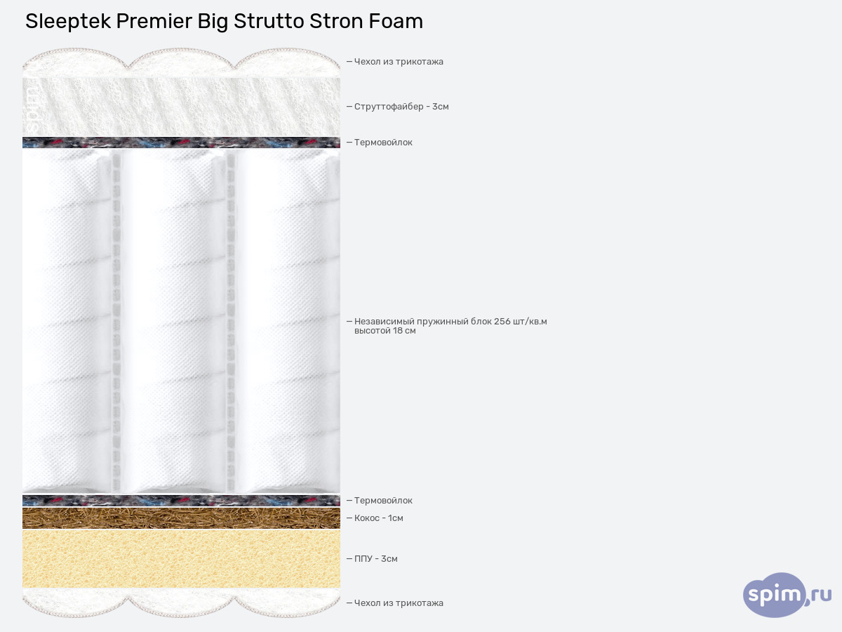 ����� ������� ������� Sleeptek Premier Big Strutto Stron Foam � �������